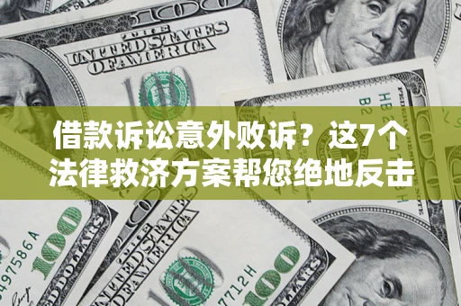 武汉借款诉讼意外败诉？这7个法律救济方案帮您绝地反击！