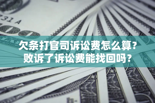 武汉欠条打官司诉讼费怎么算？败诉了诉讼费能找回吗？
