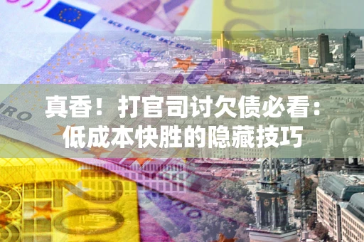 武汉真香！打官司讨欠债必看：低成本快胜的隐藏技巧